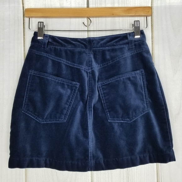 GAP Blue Velvet Mini Skirt - Picture 2 of 8